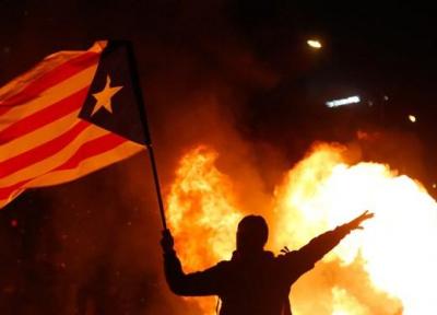 فیلم و عکس، تظاهرات حامیان استقلال کاتالونیا به خشونت کشیده شد